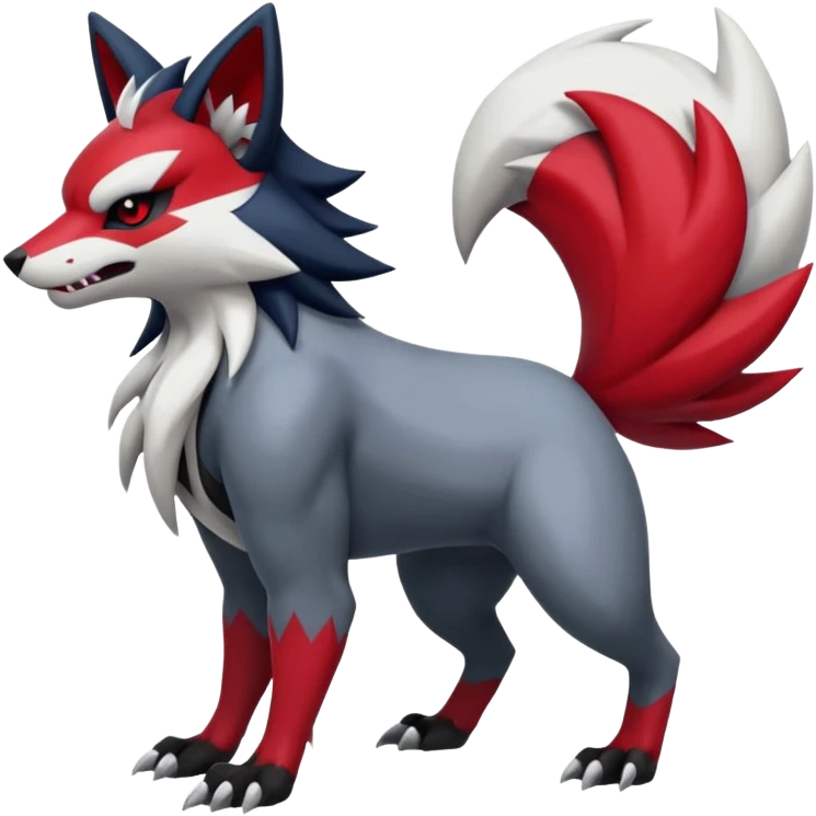 Zoroark-Zorua-Zangoose-Obstagoon-Absol-hybrid-fusion, full body emoji