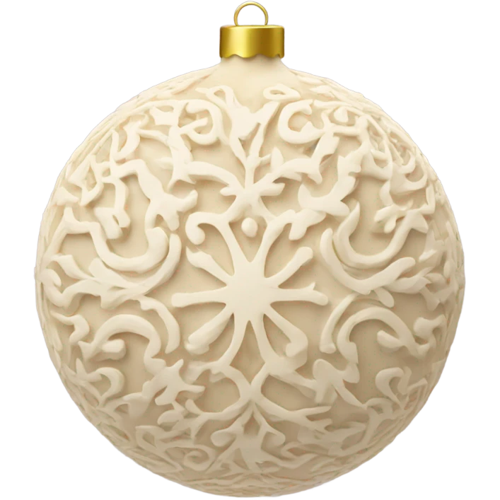 A cream-colored Christmas ornament with intricate patterns A cream-colored Christmas ornament with intricate patterns emoji