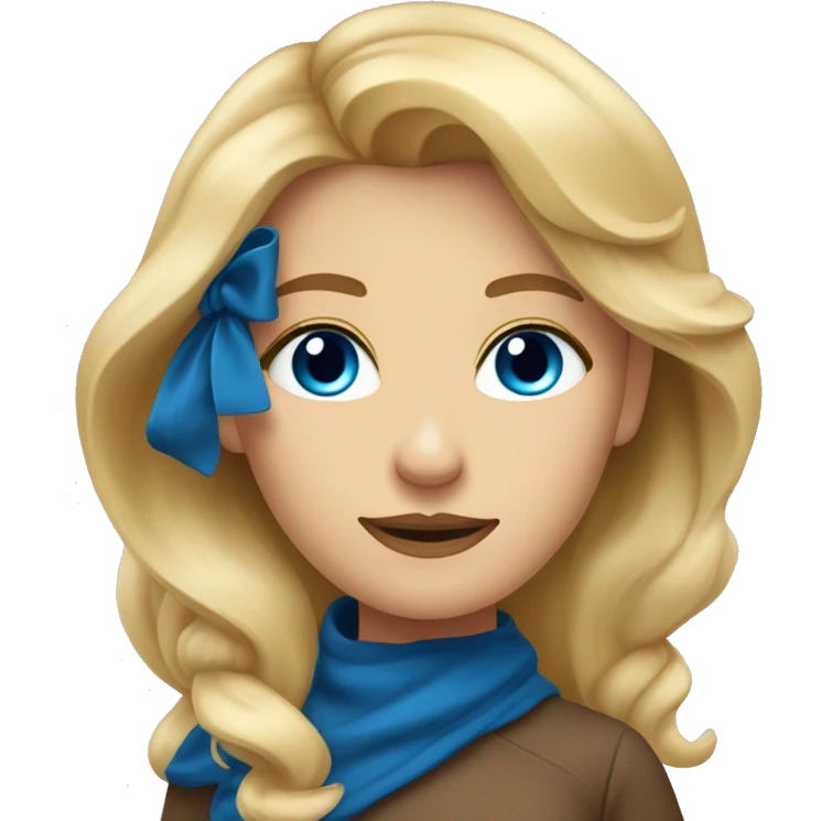femme blonde avec une racine de cheveux châtain avec des yeux bleu emoji