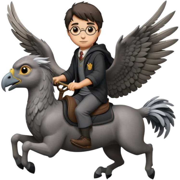 harry potter riding buckbeak emoji