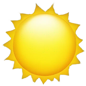 Yellow sun, radiating yellow beams emoji