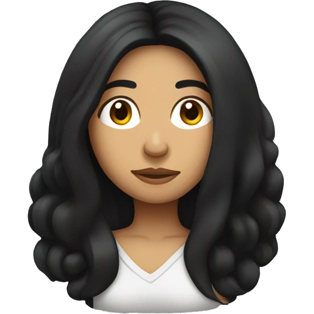 Hispanic female with long black hair super sleepy emoji