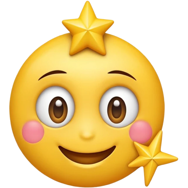 emoticon con estrella de anteojos 3d mirando hacia la derecha sonriente con la sonrisa feliz y dientes juntos emoji