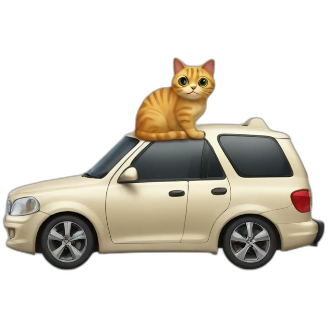 Cat sur voiture emoji