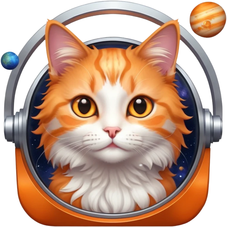cat in space with stars and planets emoji