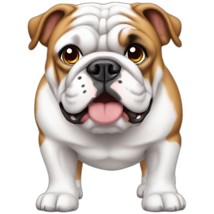 Dog english Bulldog full body emoji
