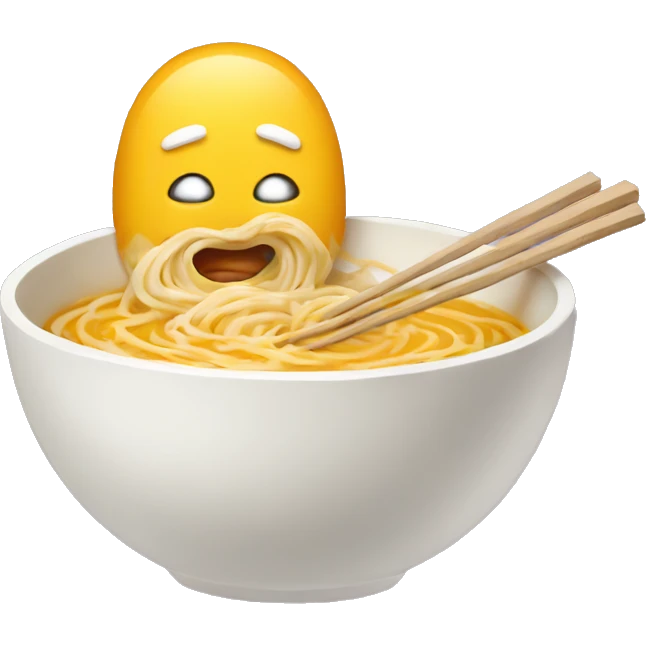 a ramen bowl with paint brush  emoji