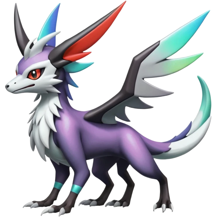 Shiny Noivern-Mightyena-Silvally-Fakémon-hybrid-creature (full body)  emoji