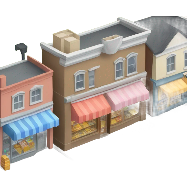 isometric row of shops emoji