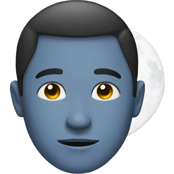 Guy with moon as head emoji