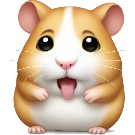 The hamster is crying emoji