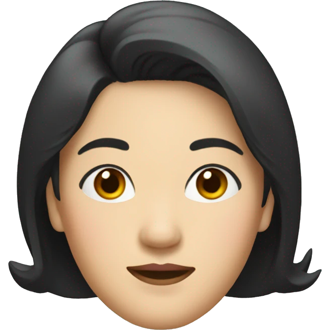 middle aged asian woman with suit black hair emoji
