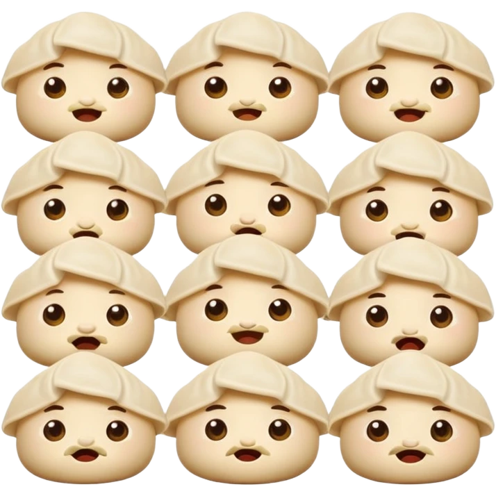 dumplings with facial expressions emoji