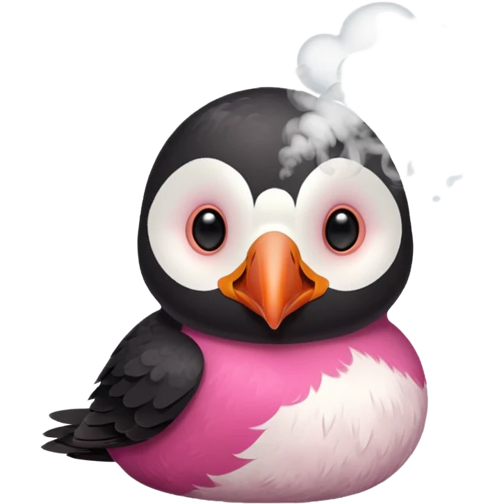 pink puffin steam blow steam emoji