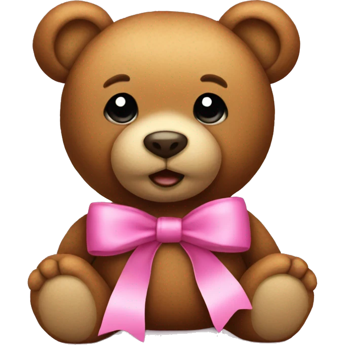 Teddy bear with a Pink bow emoji