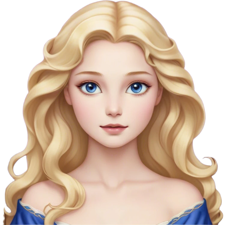 Cinematic Realistic Sleeping Beauty (Aurora) Portrait, with porcelain-like skin featuring a natural rosy flush, illuminated by soft lighting that highlights the gentle contours of her face. Her golden blonde hair flows in soft, detailed waves with subtle highlights that shimmer in the light. Her deep violet-blue eyes radiate warmth and innocence, framed by arched brows and long lashes. With a soft, serene smile, she holds a delicate rose gently in one hand, her other hand resting lightly by her side. She is dressed in her classic pink gown, the fabric rich in texture with delicate folds that catch the light. A golden crown rests atop her head, gleaming with royal refinement. The portrait captures a soft, glowing aura, blending realism with an ethereal sense of beauty and timeless enchantment. emoji