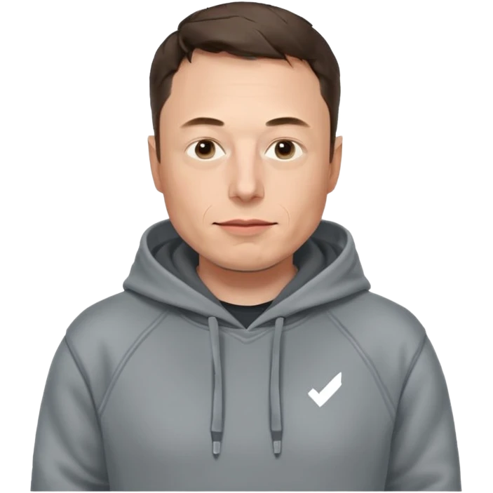 elon musk in gray hoodie full height emoji