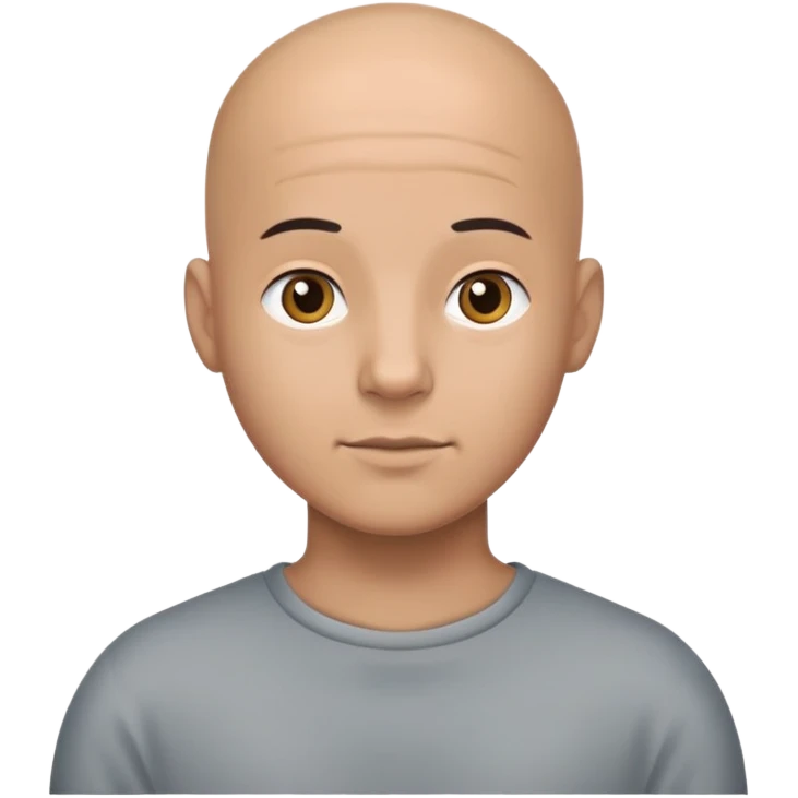 bald boy portrait grey backdrop emoji