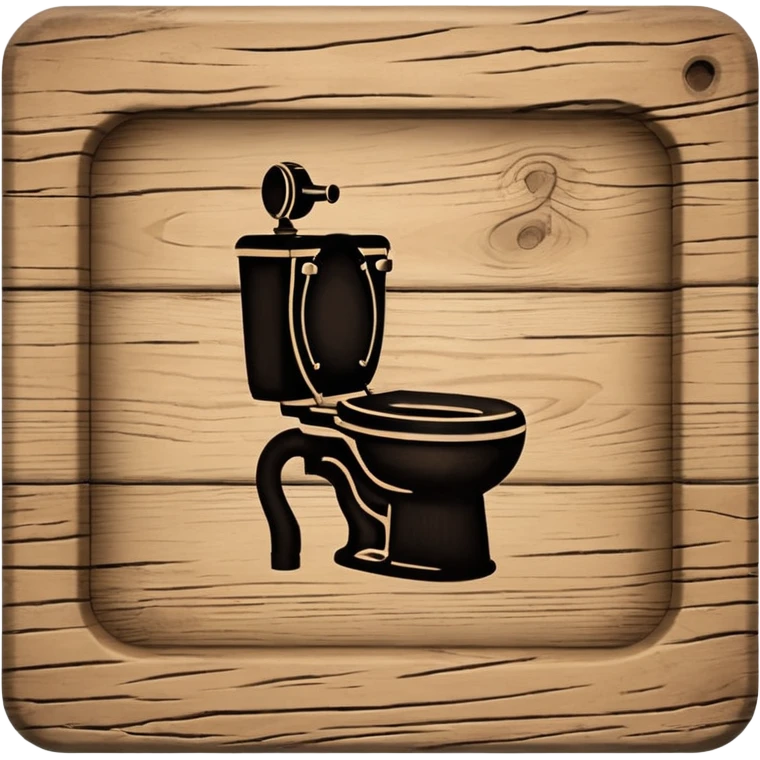 Wooden toilet sign  emoji