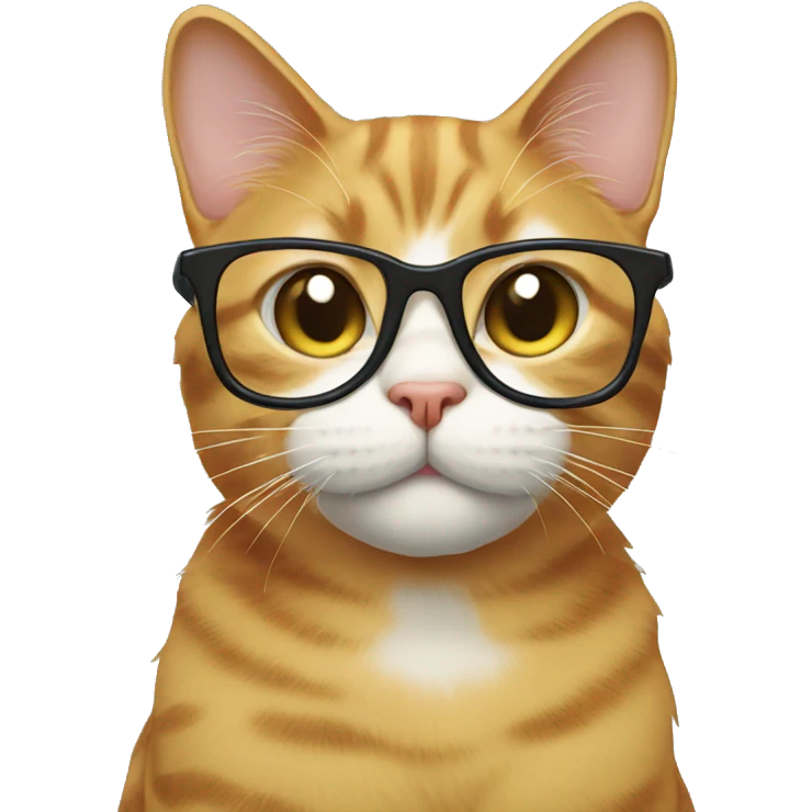 Cat wearing glasses emoji