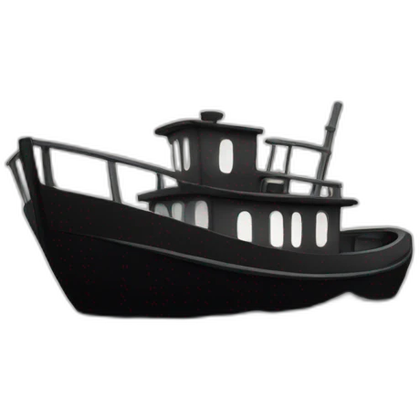 Noir sur un bateau emoji