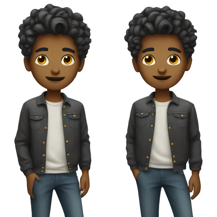 Emotional boy with fashionable hairstyle  emoji