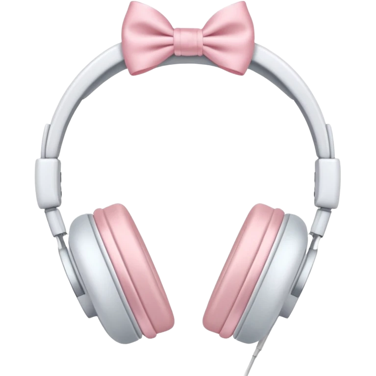 White Headphones With Pastel Pink Bow emoji