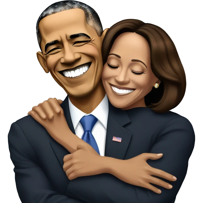 Obama hugging Kamala Harris emoji