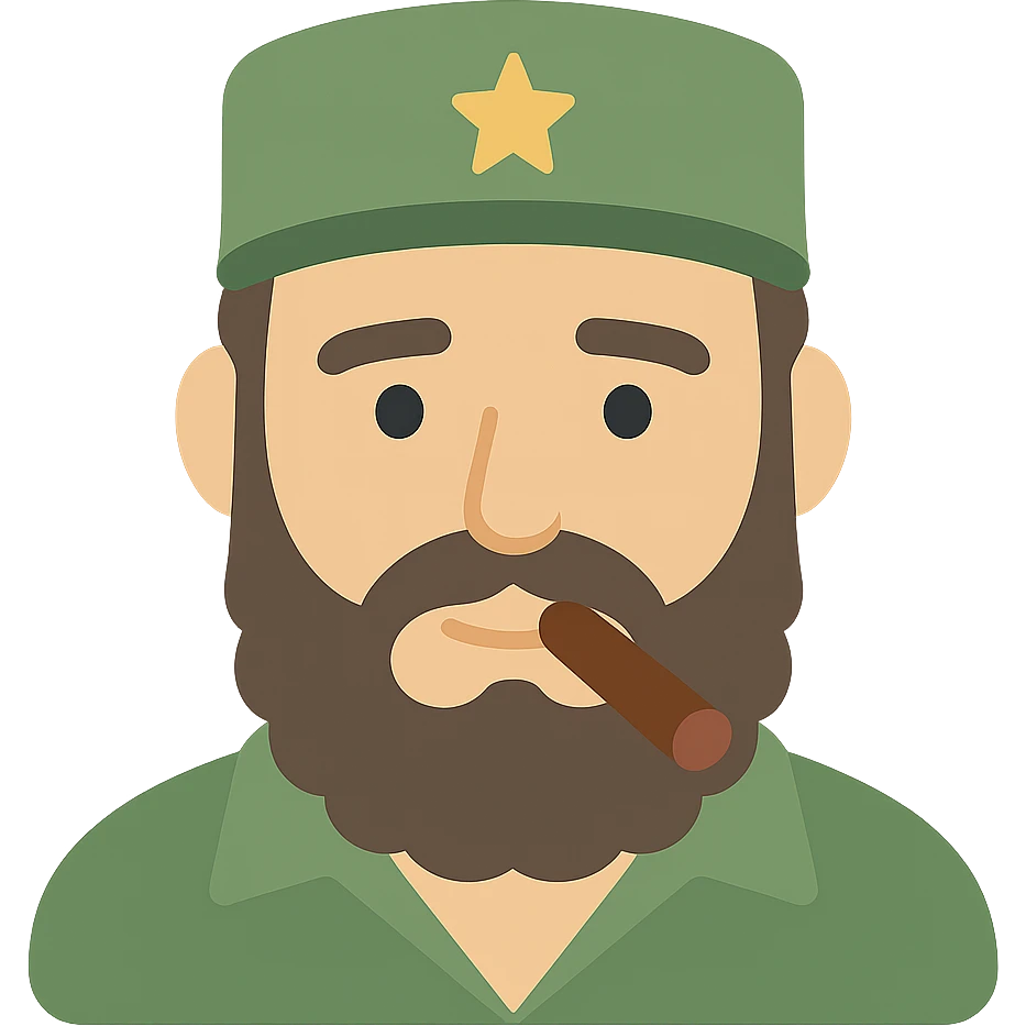 Fidel Castro with a cigar colored icon emoji