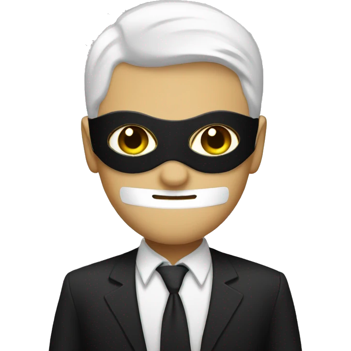 White black masker guy emoji
