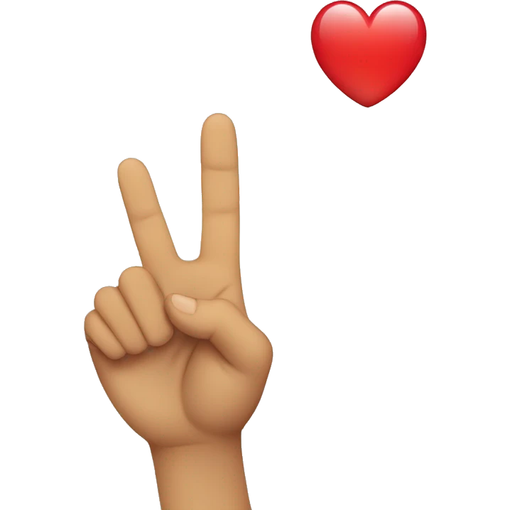 a person smiling holding finger heart emoji emoji