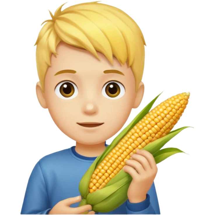 boy with corn on his hand emoji
