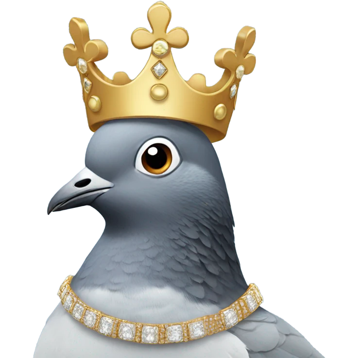 pigeon wearing a crown princess emoji