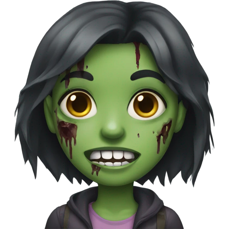 girl zombie with dark hair emoji