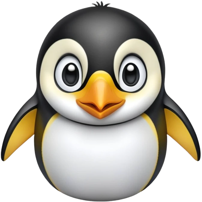 cinematic-cute-emperor-penguin-portrait-emoji,-head-tilted-playfully-and-inquisitively,-with-glossy,-pristine-plumage-accented-by-a-bright-beak-and-round,-sparkling-eyes-filled-with-curiosity,-simplified-yet-irresistibly-adorable-features zoomed into the face emoji