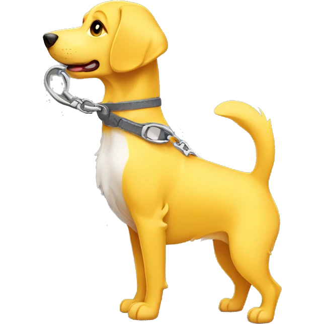 yellow comfortable dog leash emoji