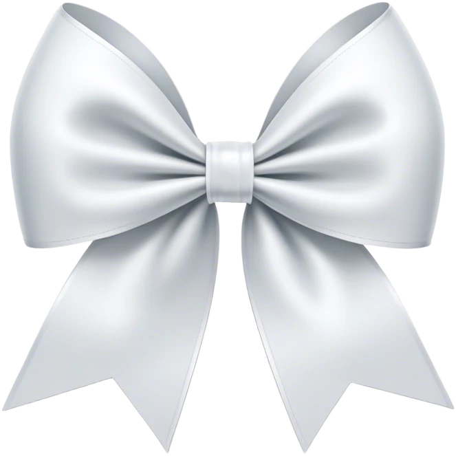 One extremely stretched, straight, ultra-thin ribbon bow, no extra curves, no fluff, no puff, NO ROUNDNESS, only a sharp, elongated and delicate bow, minimalist and sleek emoji