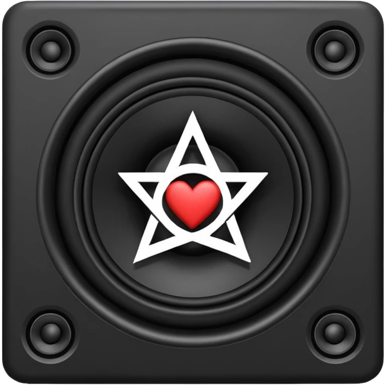 Black speaker with heartagram in it emoji