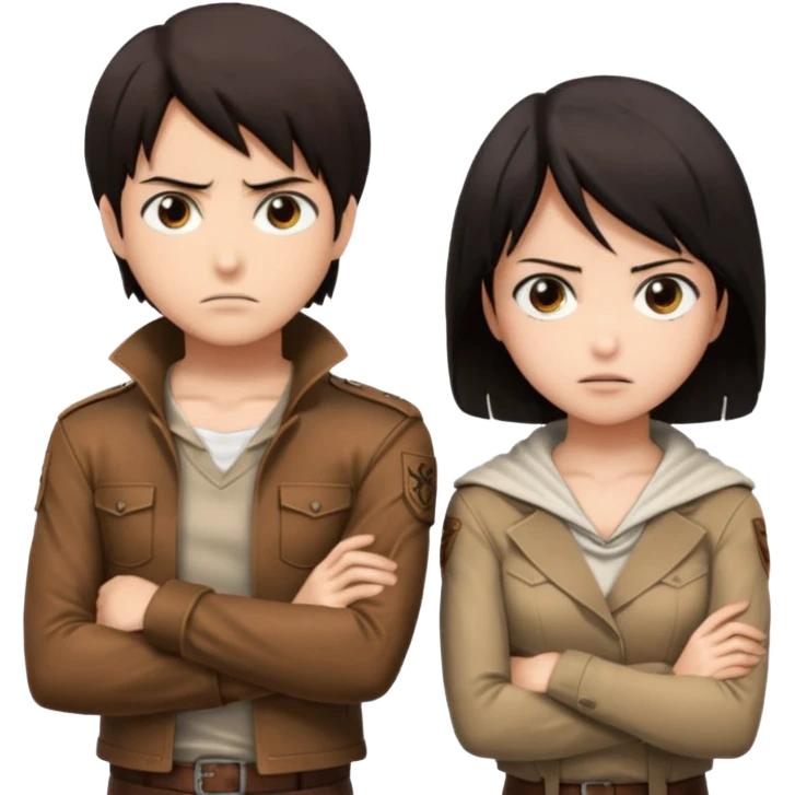 Attack On Titan, Eren Yeager and Mikasa emoji