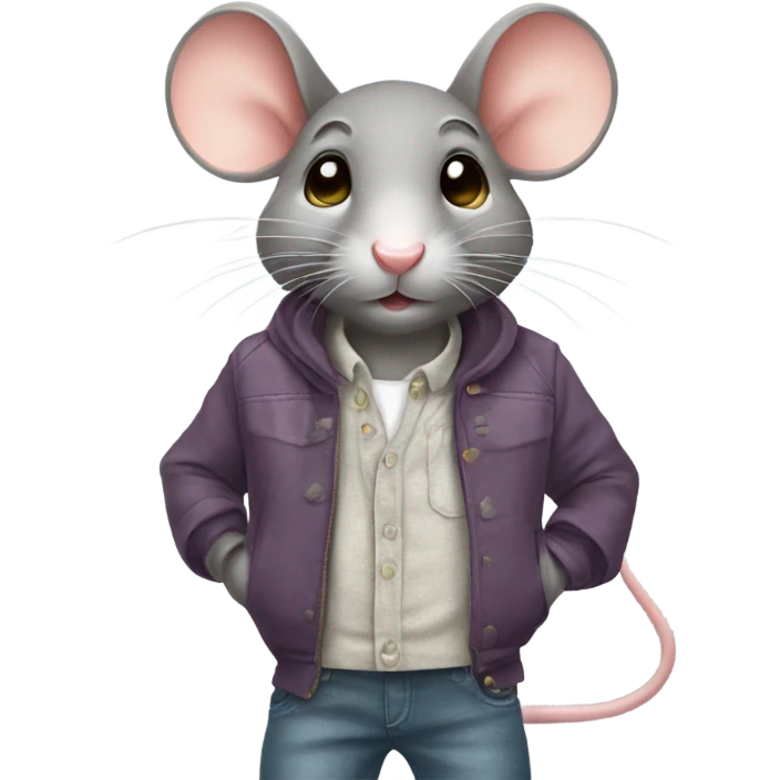 a mouse with clothes  emoji
