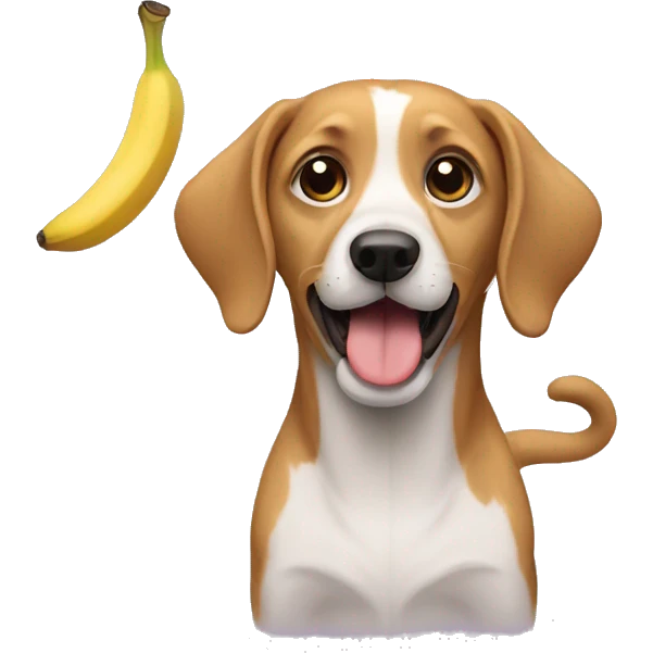 Dog eat banana emoji
