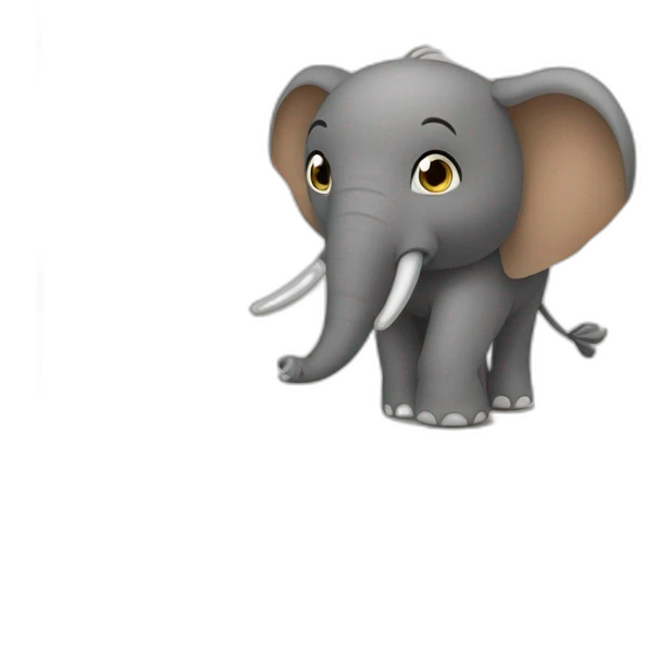 Éléphant sur fille brune emoji