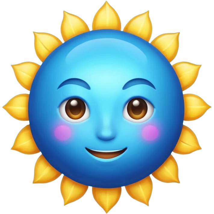 A blue sun emoji