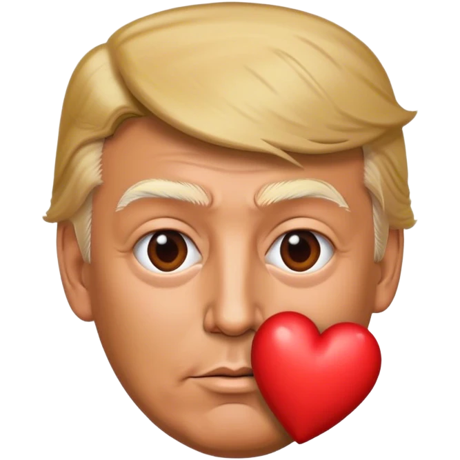 trump shows a heart emoji
