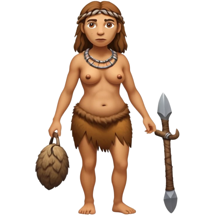 fullbody neanderthal woman buxom figure emoji