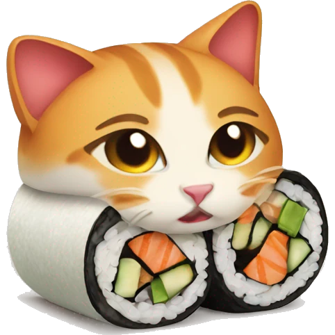 cat in sushi roll emoji