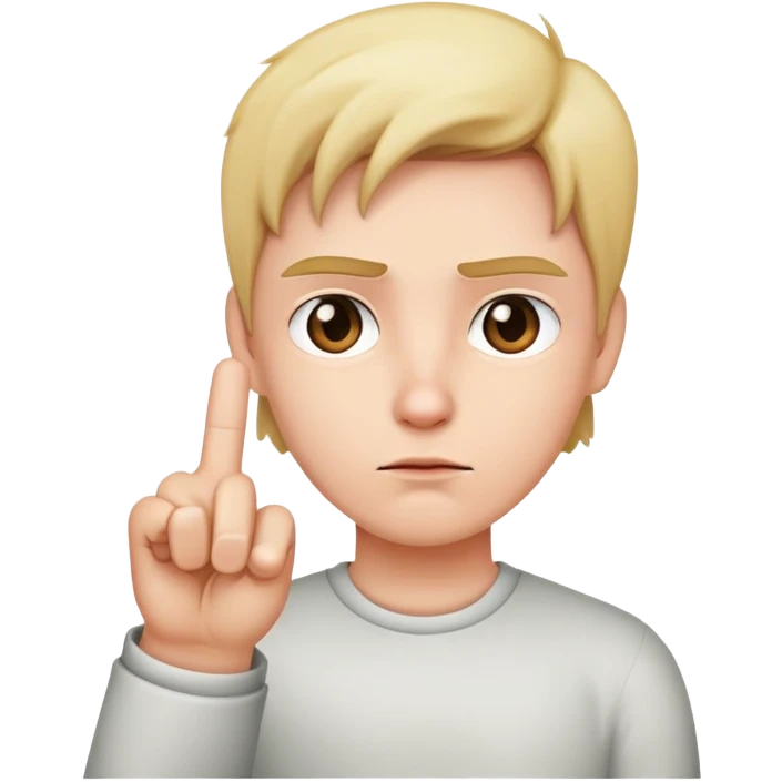 A serious face holding up the middle finger emoji