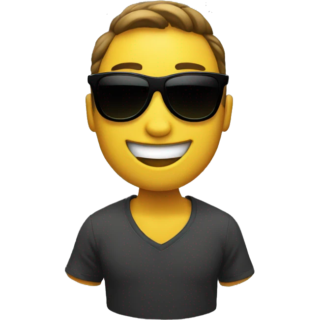 happy emoji with black shades on emoji