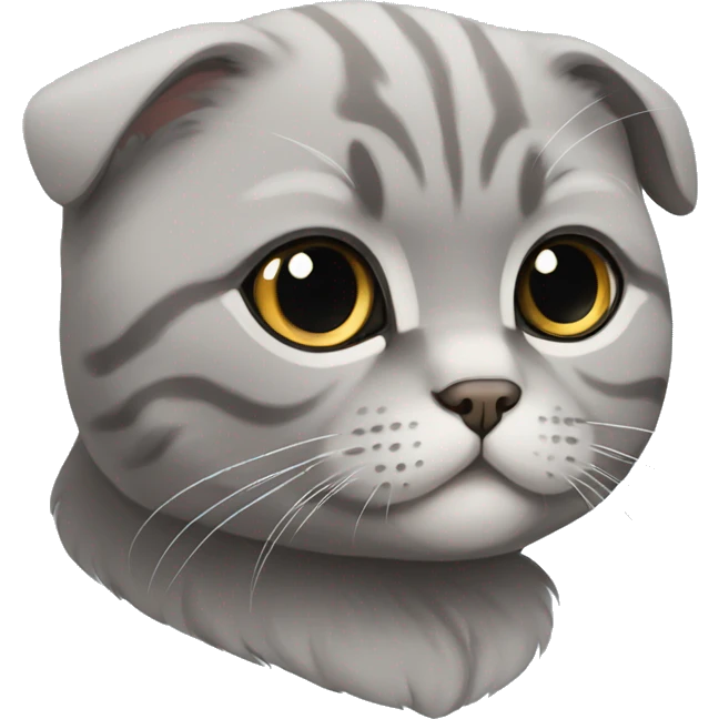 Grey Scottish fold cat  emoji