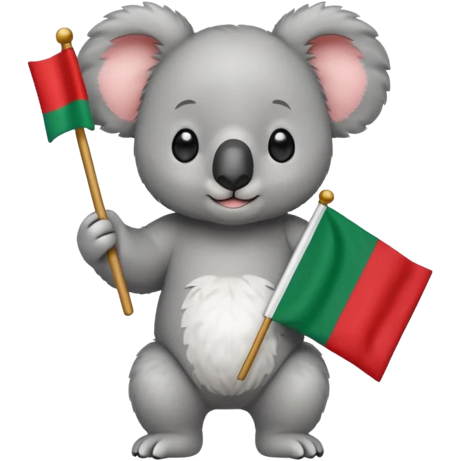 Cute koala bear with an Italian flag  emoji